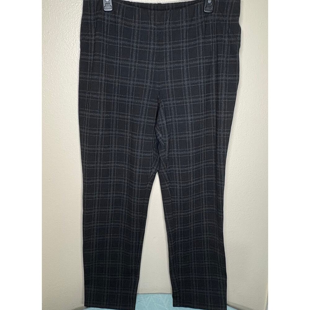 J.Jill ponte pant slim leg large gray plaid
